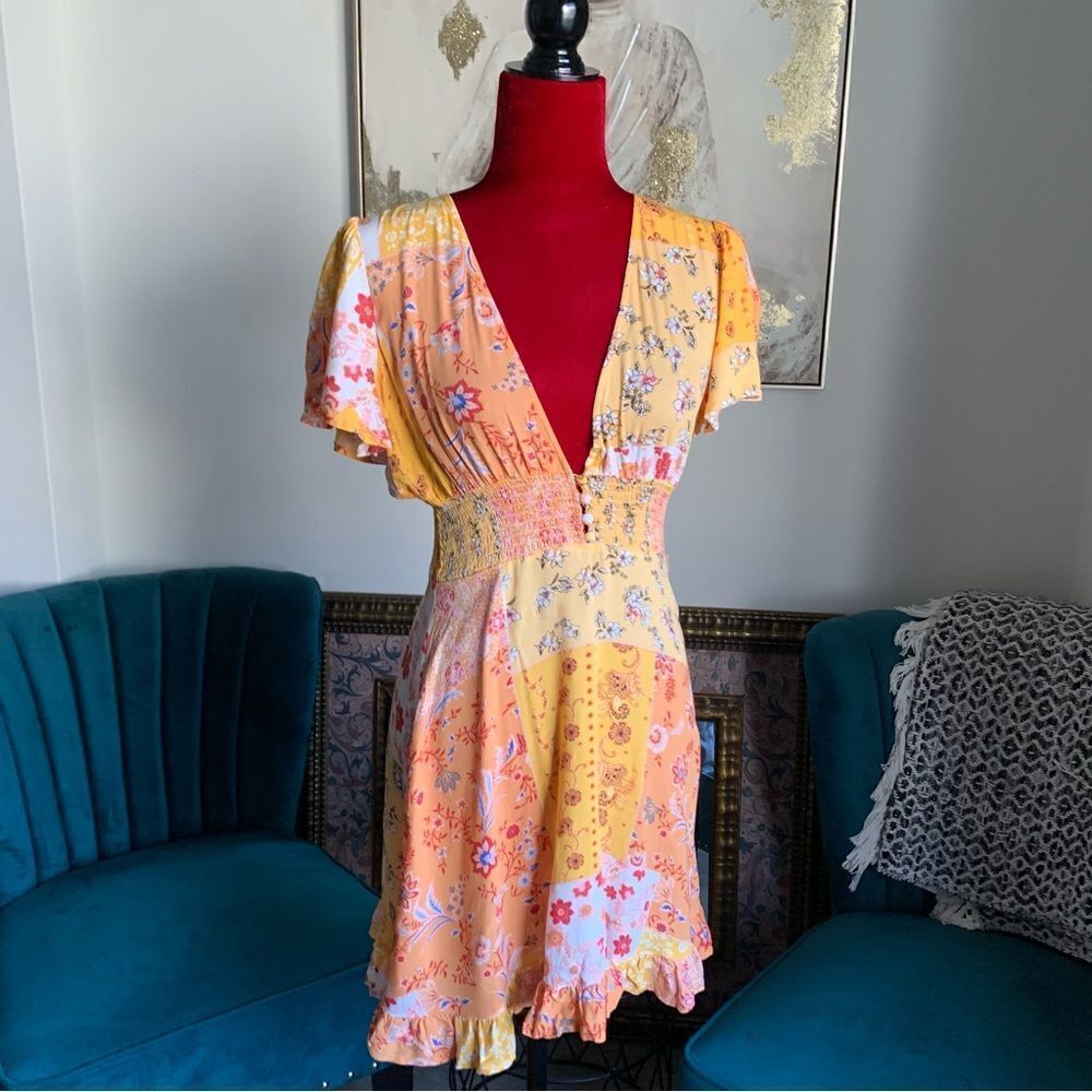 FOREVER 21 FLORAL BOHO MINI DRESS - Picture 5 of 8